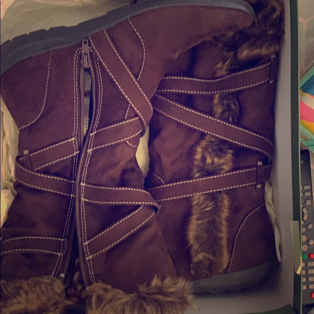 Pair of brown winter boots